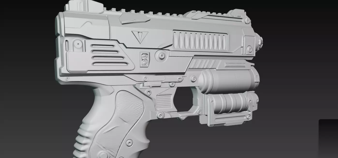 Distressed SciFi Blaster 3D Print Prop 3D print model_6