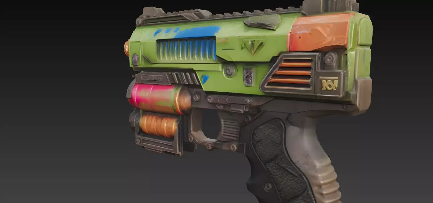 Distressed SciFi Blaster 3D Print Prop 3D print model_2