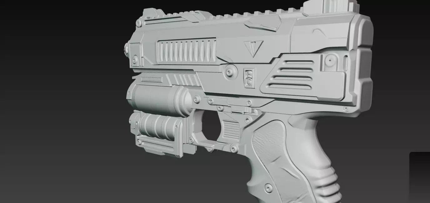 Distressed SciFi Blaster 3D Print Prop 3D print model_3