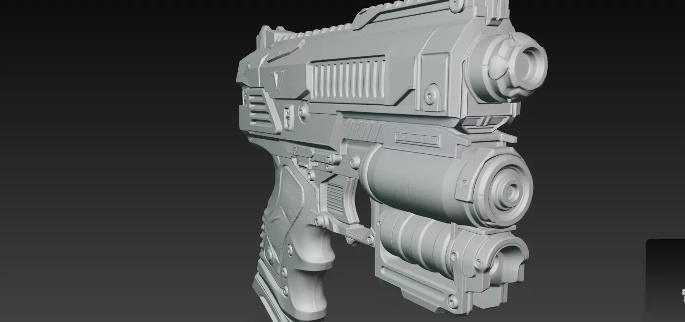 Distressed SciFi Blaster 3D Print Prop 3D print model_5