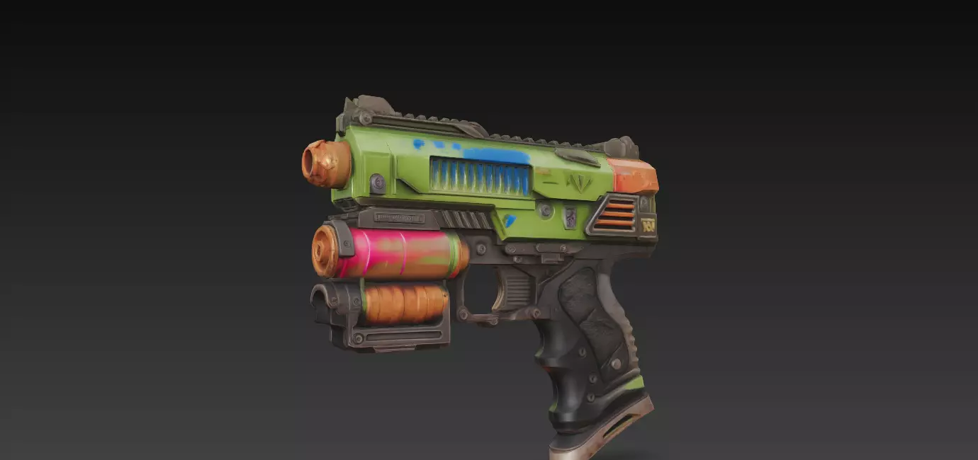 Distressed SciFi Blaster 3D Print Prop 3D print model_1