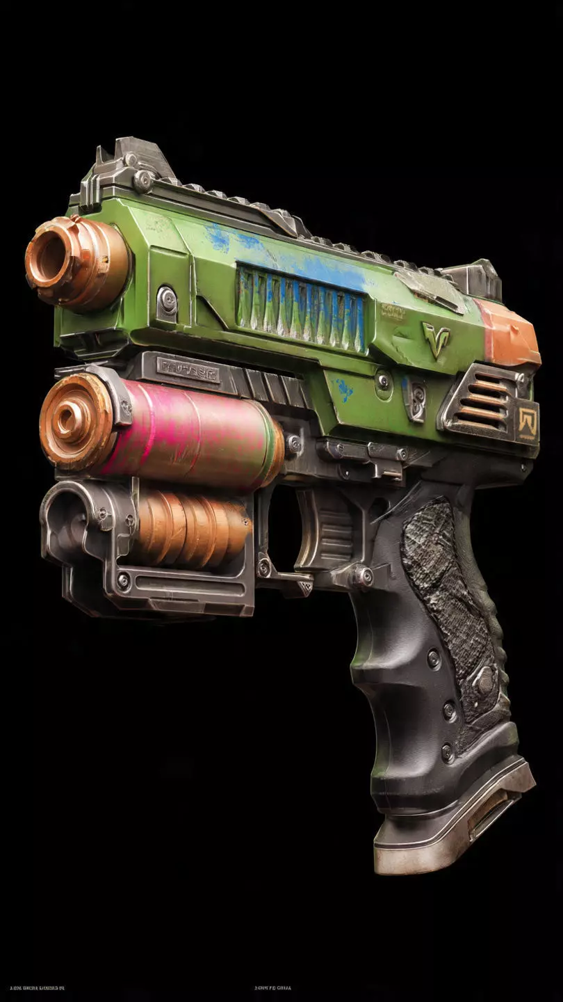 Distressed SciFi Blaster 3D Print Prop 3D print model_0