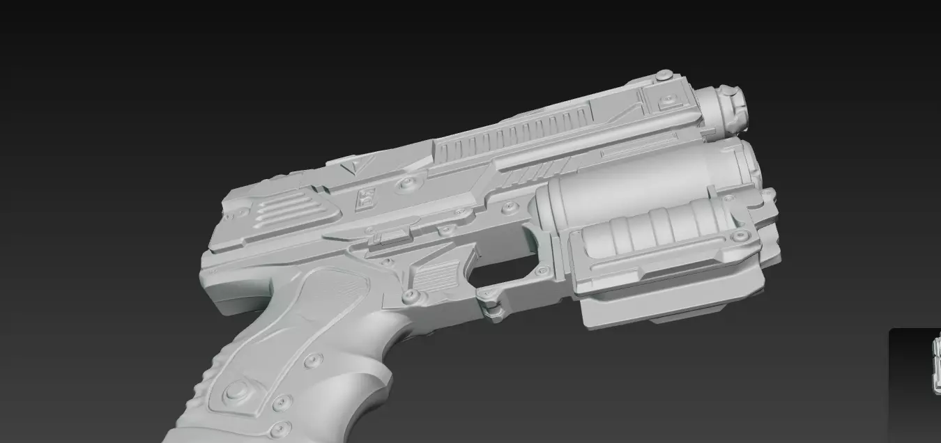 Distressed SciFi Blaster 3D Print Prop 3D print model_7