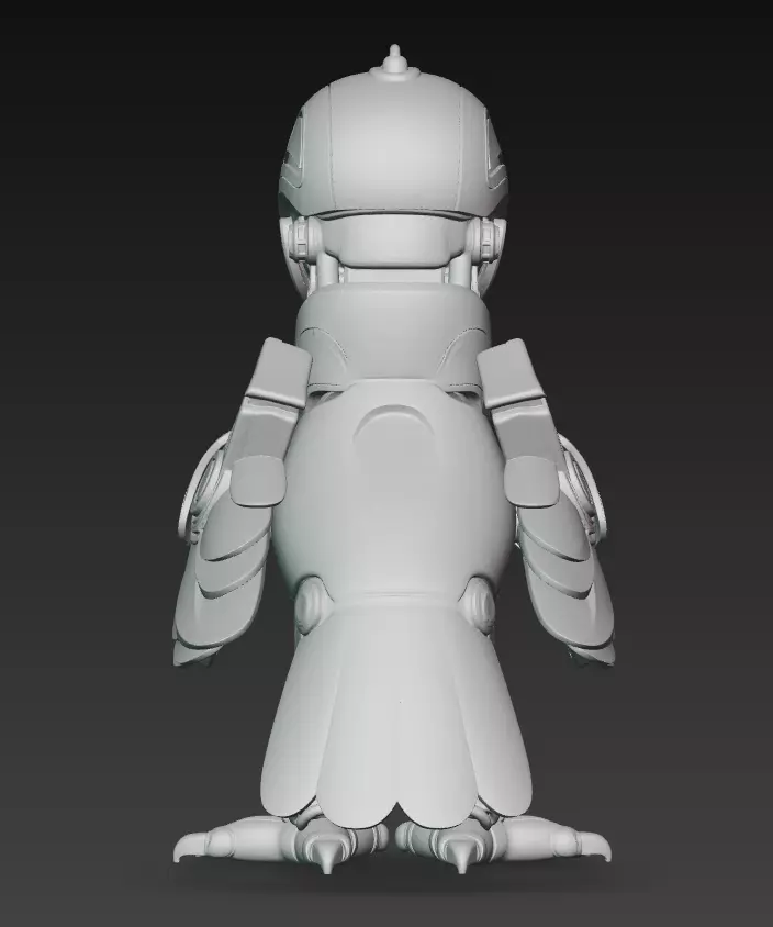 Pink Mecha Bird - Futuristic Robotic Creature 3D Model 3D print model_11