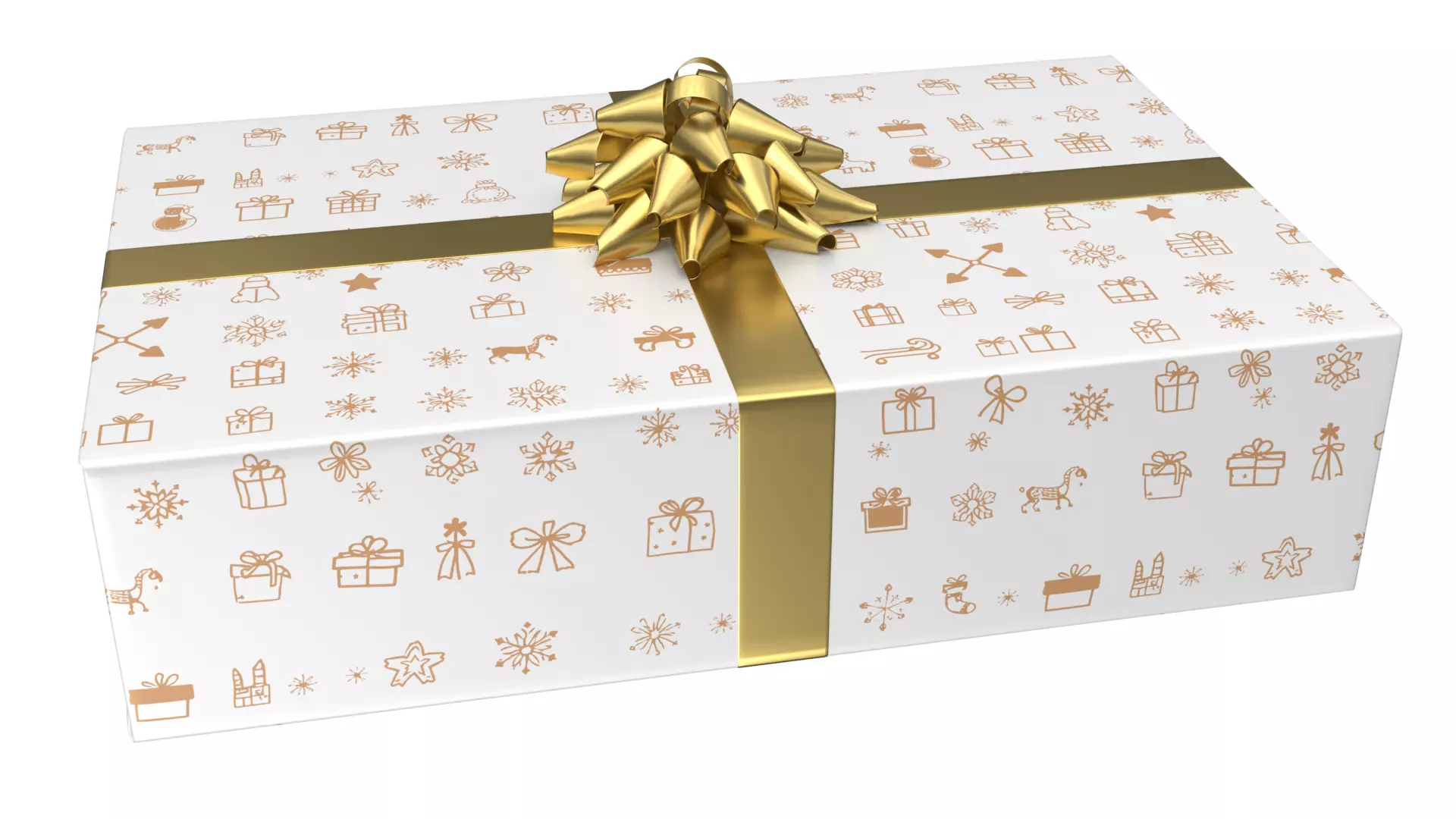 Christmas Present PBR White 05 3D model