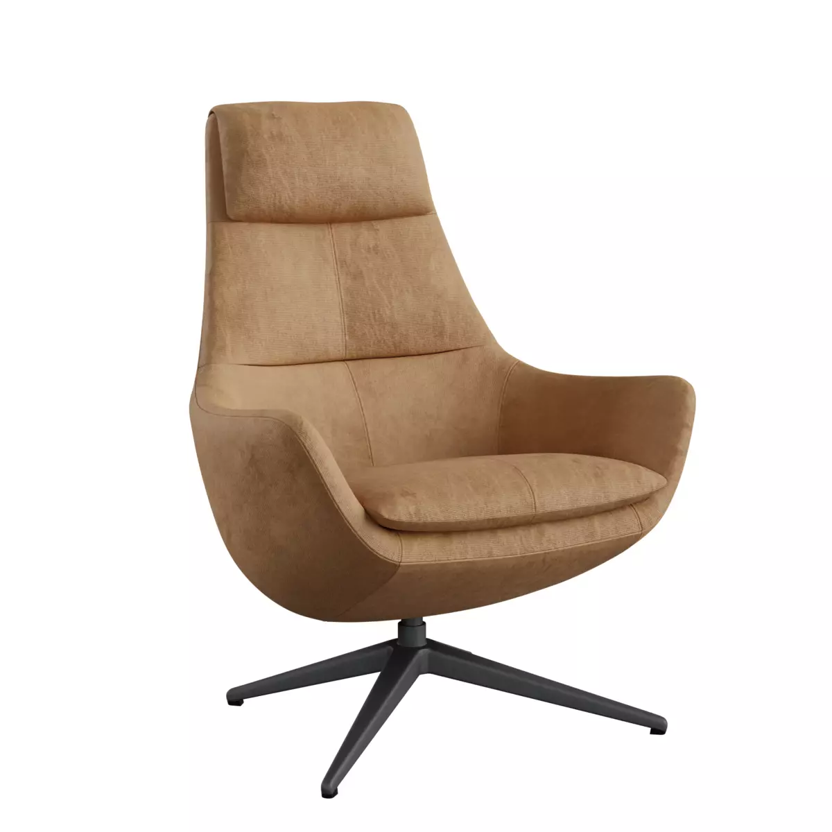 Faux Leather Lounge Chair 01 Free 3D model_2