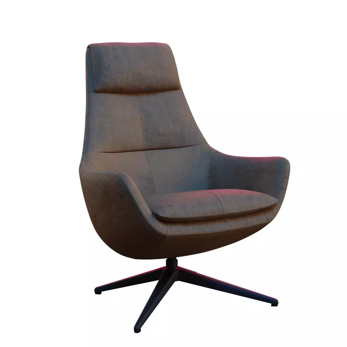 Faux Leather Lounge Chair 01 Free 3D model_1