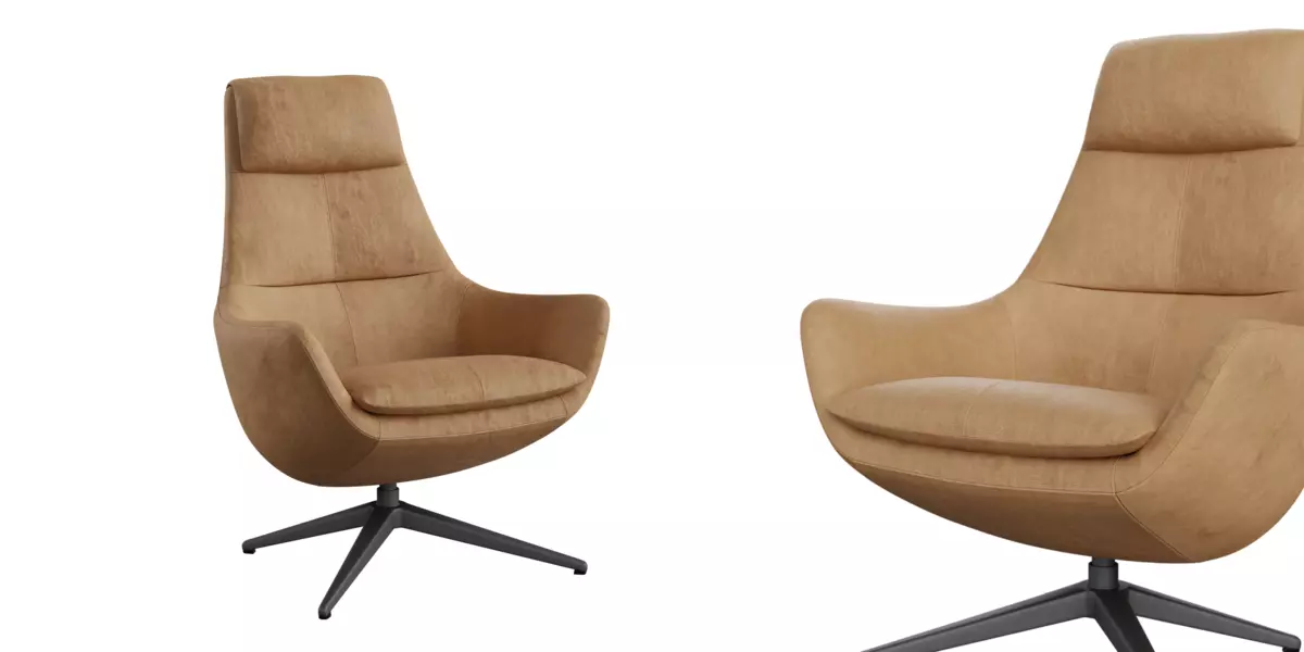 Faux Leather Lounge Chair 01 Free 3D model_0