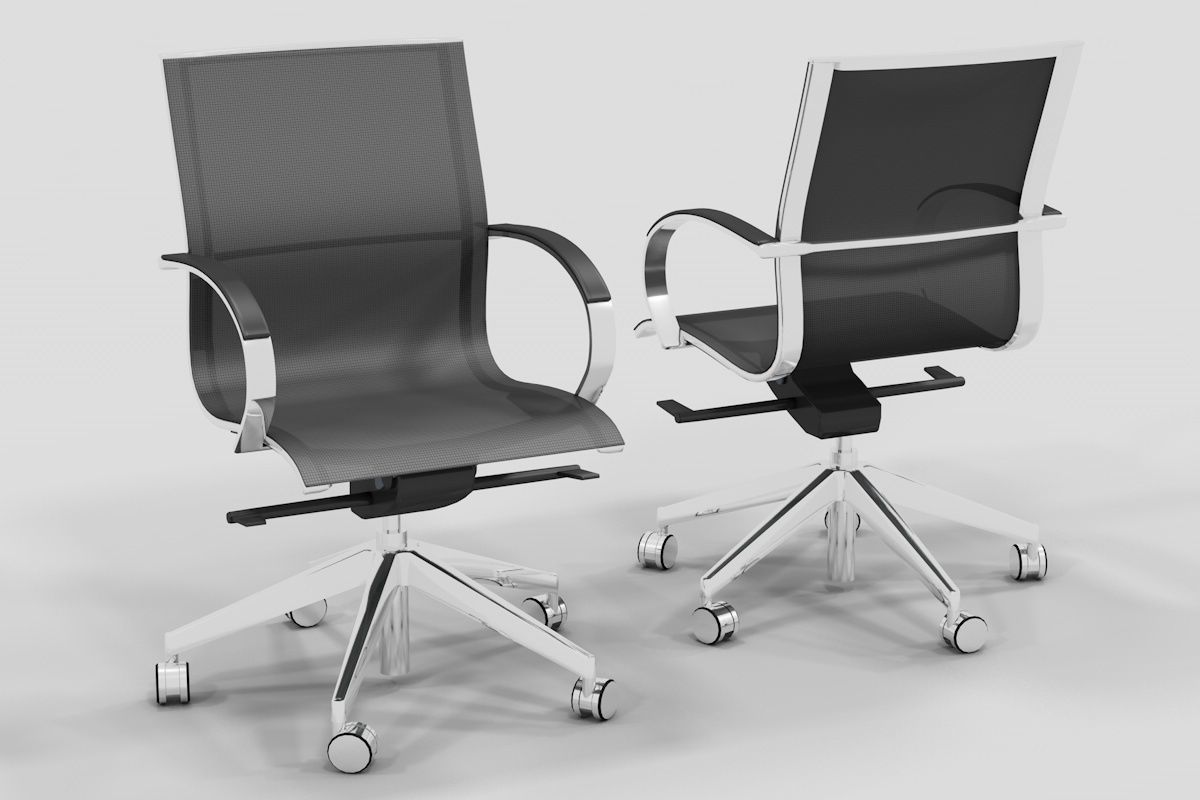 Meeting Table and Chair Low-poly 3D model_8