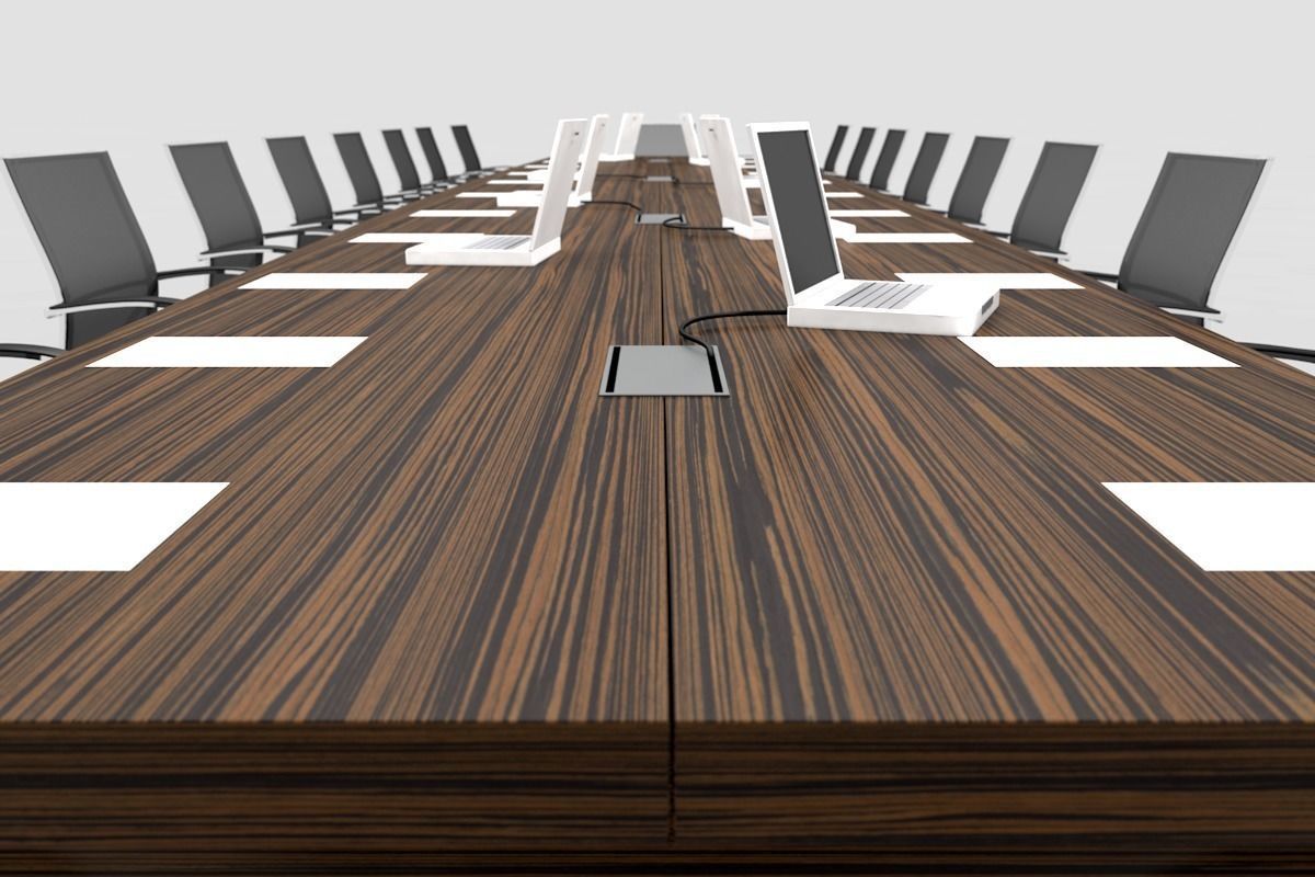 Meeting Table and Chair Low-poly 3D model_2