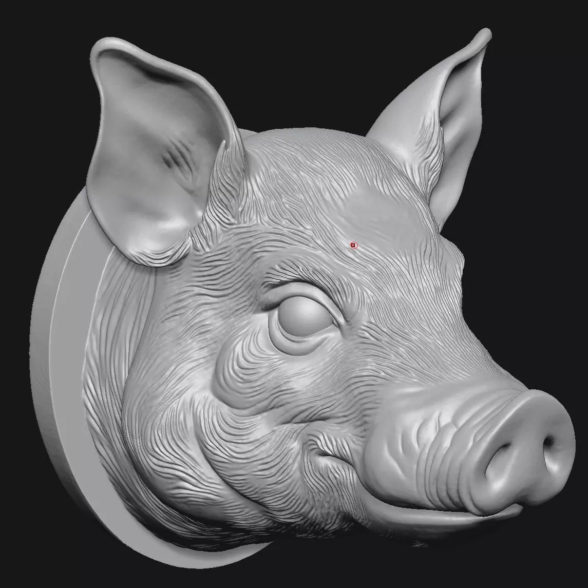 pig sculpture 3D print model_3