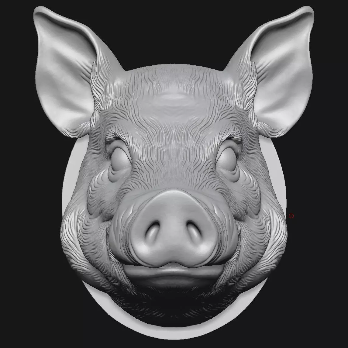 pig sculpture 3D print model_4