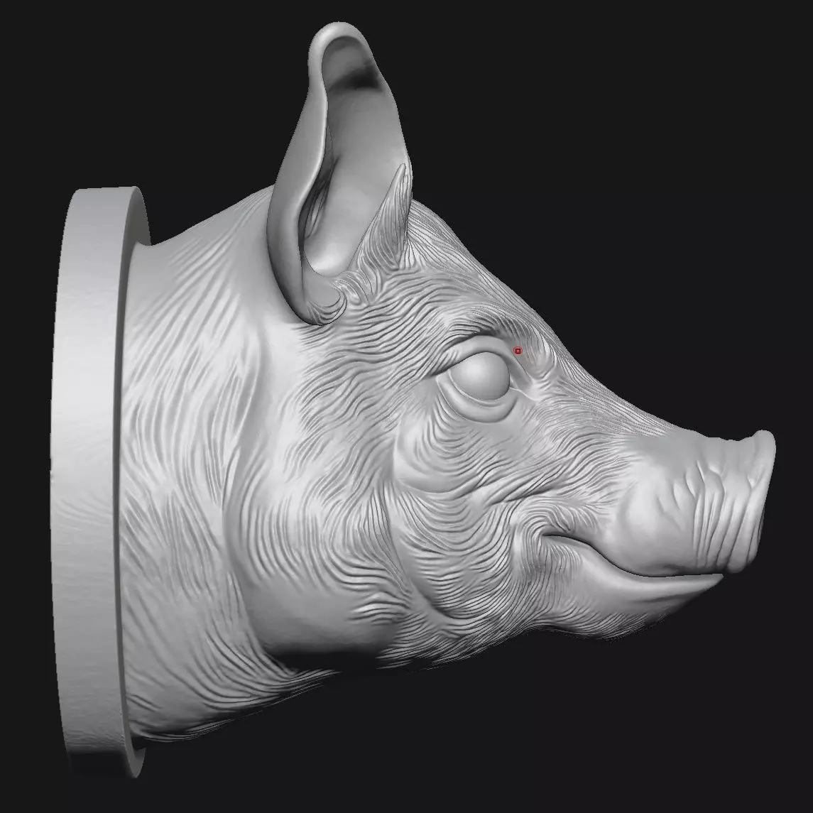 pig sculpture 3D print model_2