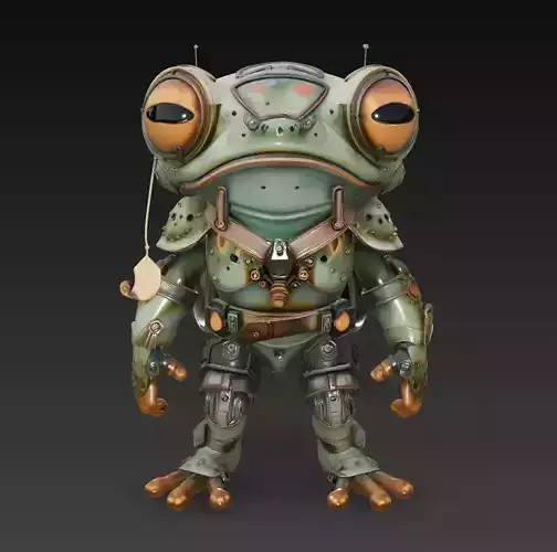 Mecha Frog Ranger - Stylized Robotic Amphibian 3D Model