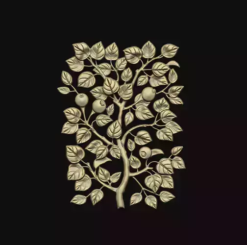 classic relief cnc art leave tree  gothic old vintage floral
