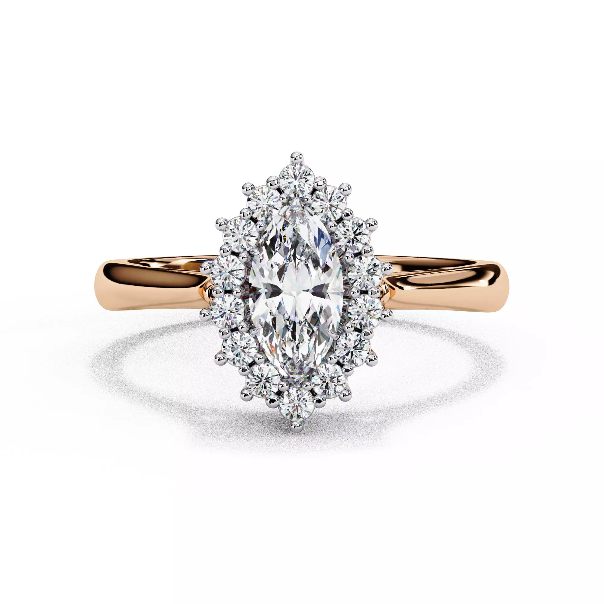 Halo Marquise Cut Engagement Ring Design 3D print model