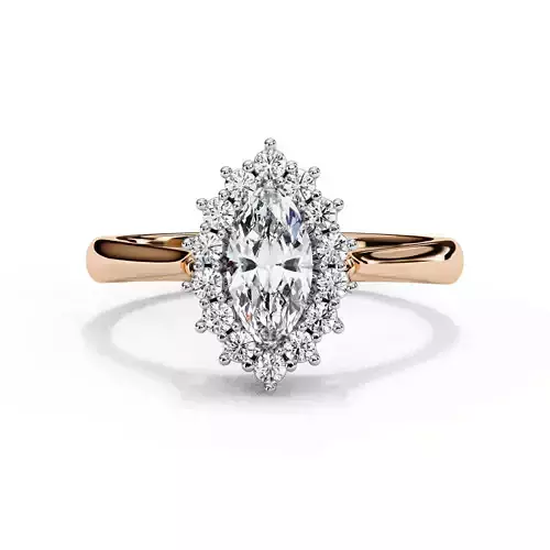 Halo Marquise Cut Engagement Ring Design