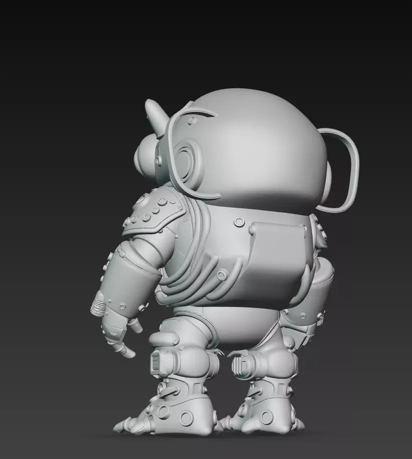 Emerald Mecha Toad - Stylized Robotic Amphibian 3D Model 3D print model_12