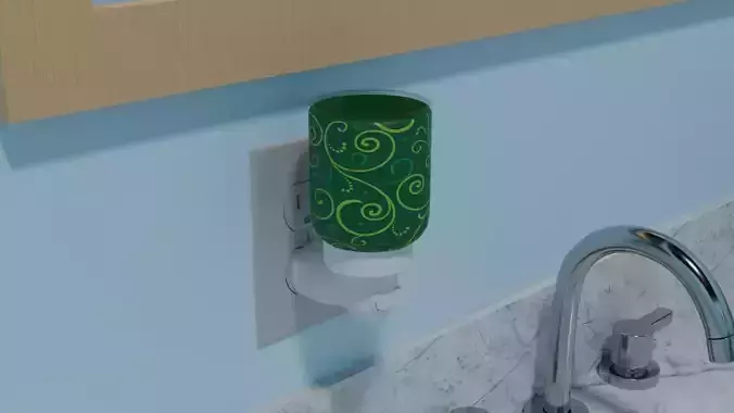 Green Swirls Mini Plugin Wax Warmer