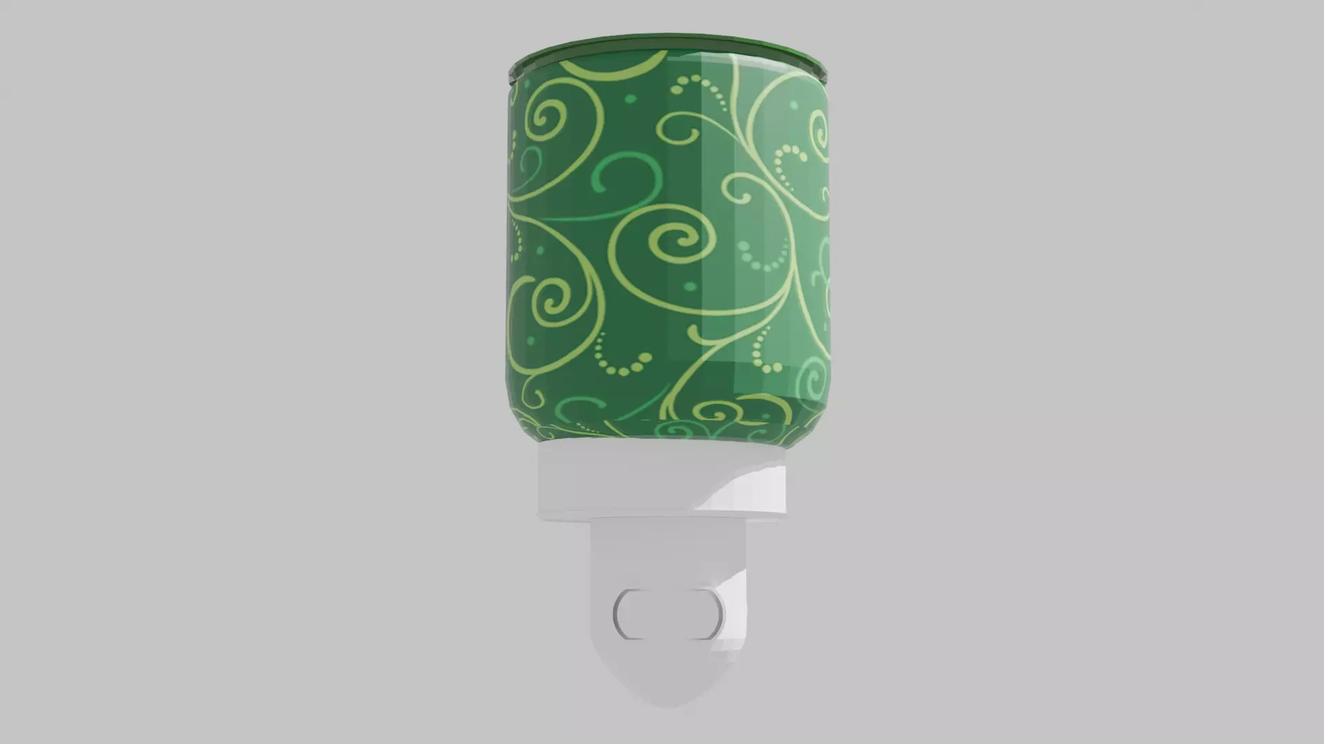 Green Swirls Mini Plugin Wax Warmer Low-poly 3D model_4