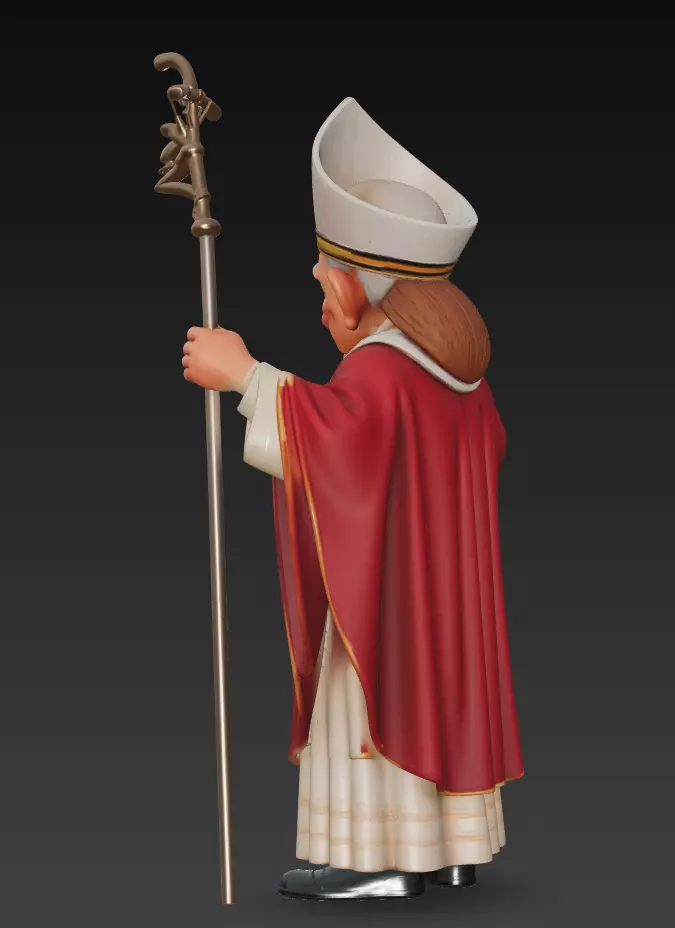 Cartoon Pope - Stylized Bishop Character 3D Model - Cleric 3D print model_3