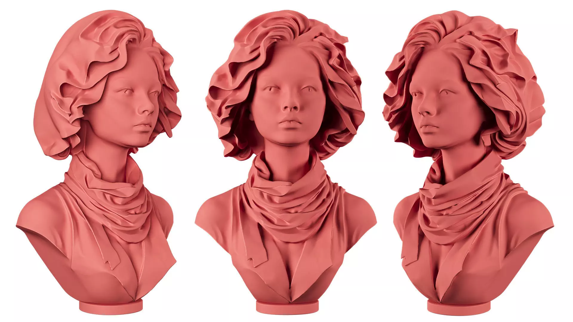 Female bust 3D model_1