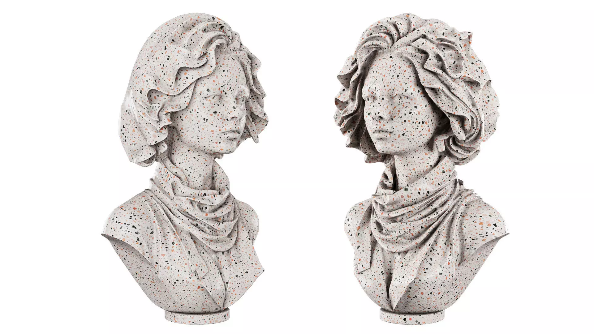 Female bust 3D model_0