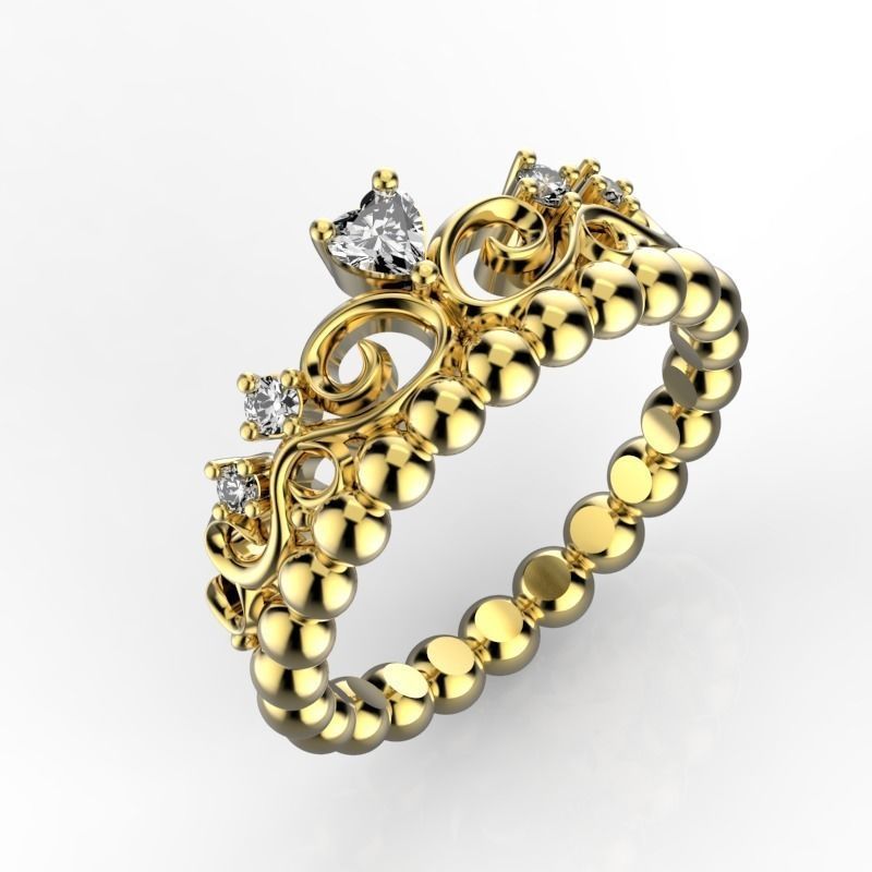 Crown ring 3 3D print model_0
