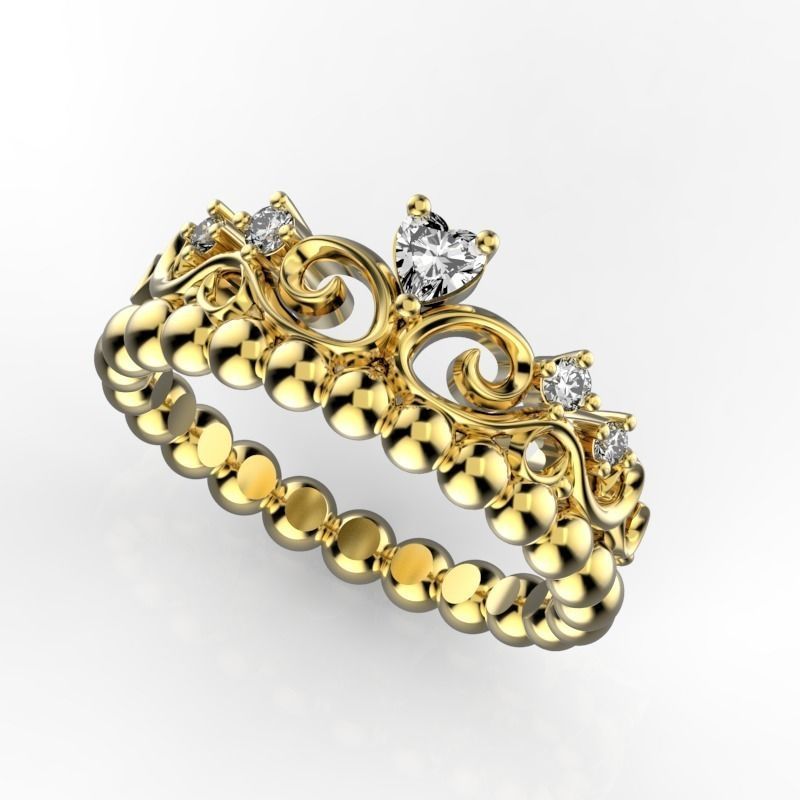 Crown ring 3 3D print model_1