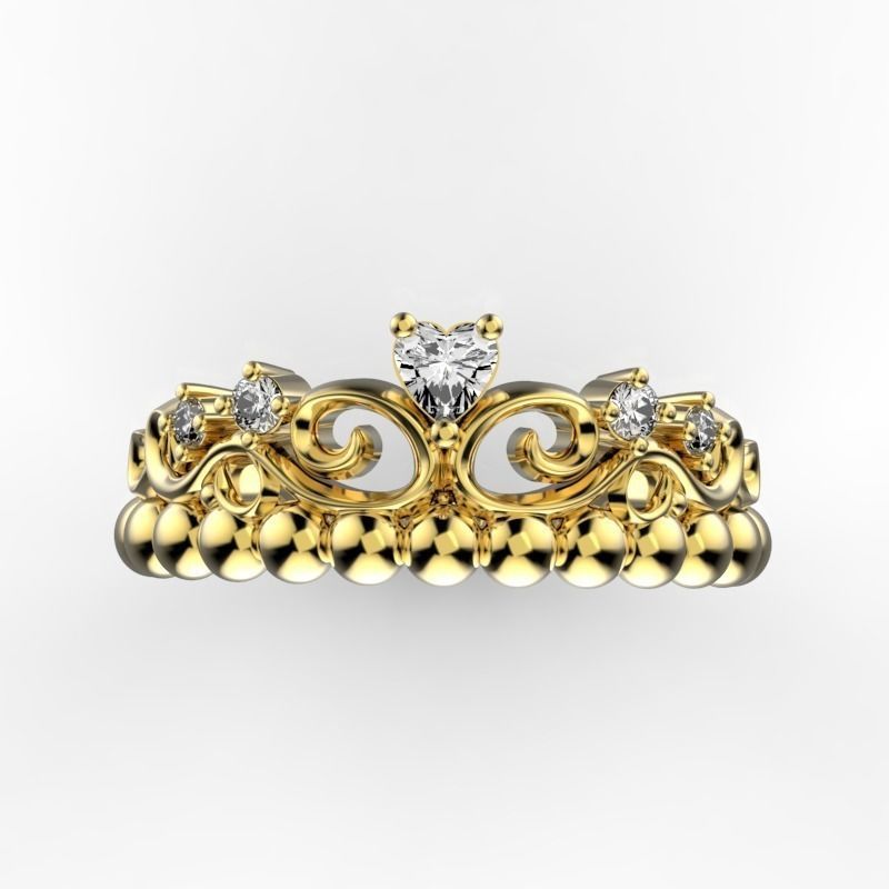 Crown ring 3 3D print model_2