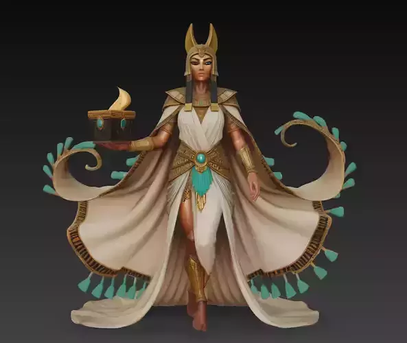 Egyptian Priestess Queen - Stylized Ancient Goddess 3D Model 3D print model