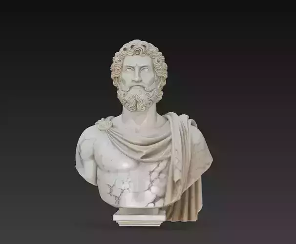 Marble Sentinel - Classical Warrior Bust 3D Model