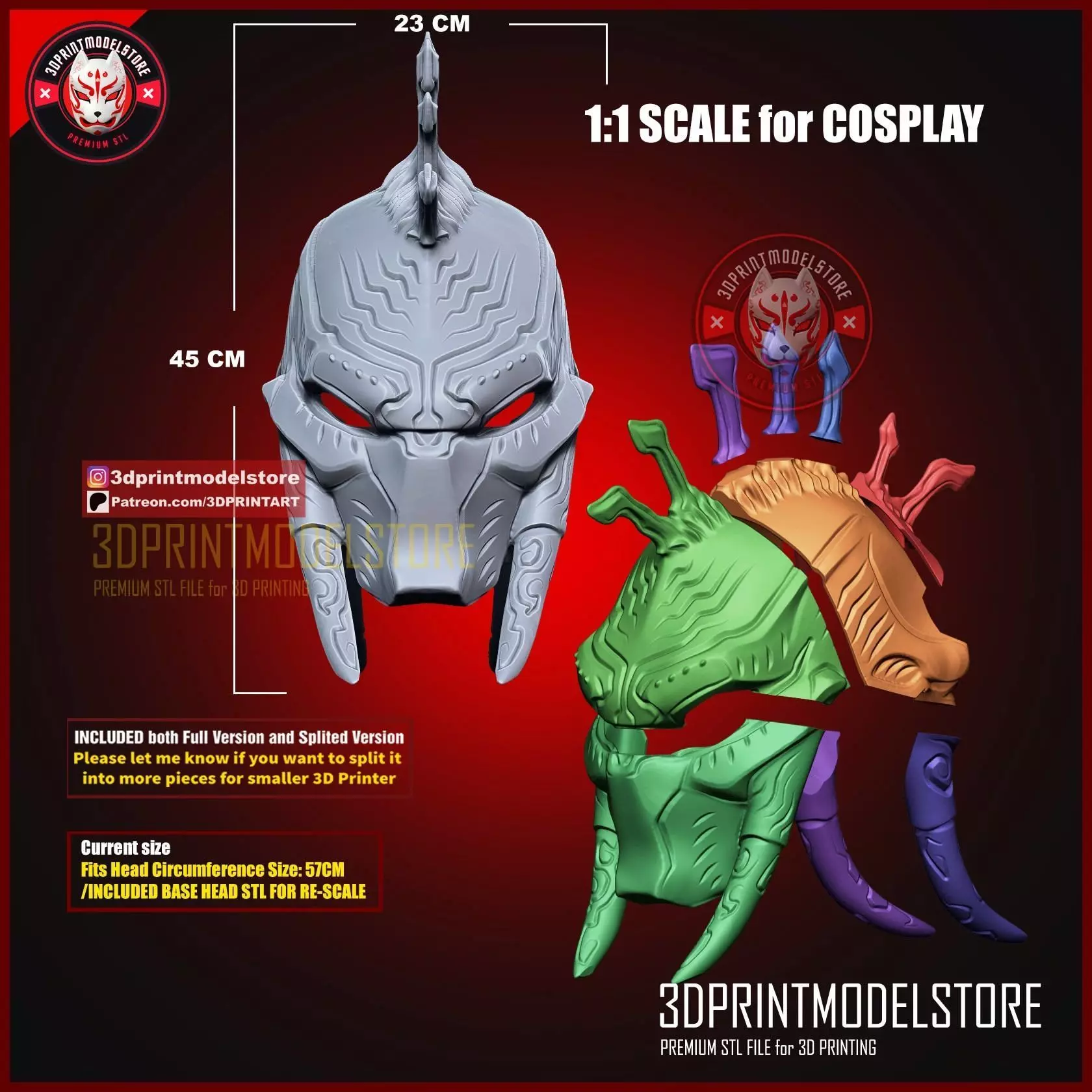 Predator Killer of Killers Cosplay Mask - Alien Halloween Helmet 3D print model_3