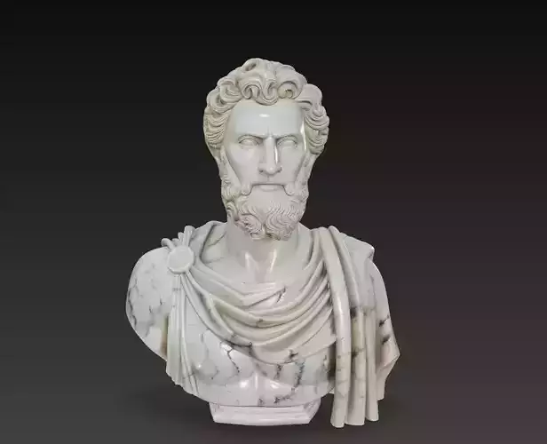 Marble Imperial Noble - Classical Roman Bust 3D Model