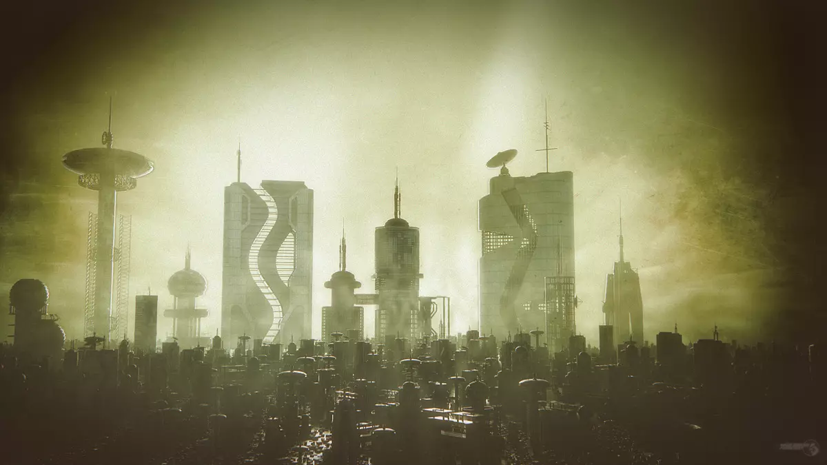 Cyberpunk City Sci Fi Buildings Kitbash VOL02 Free low-poly 3D model_2