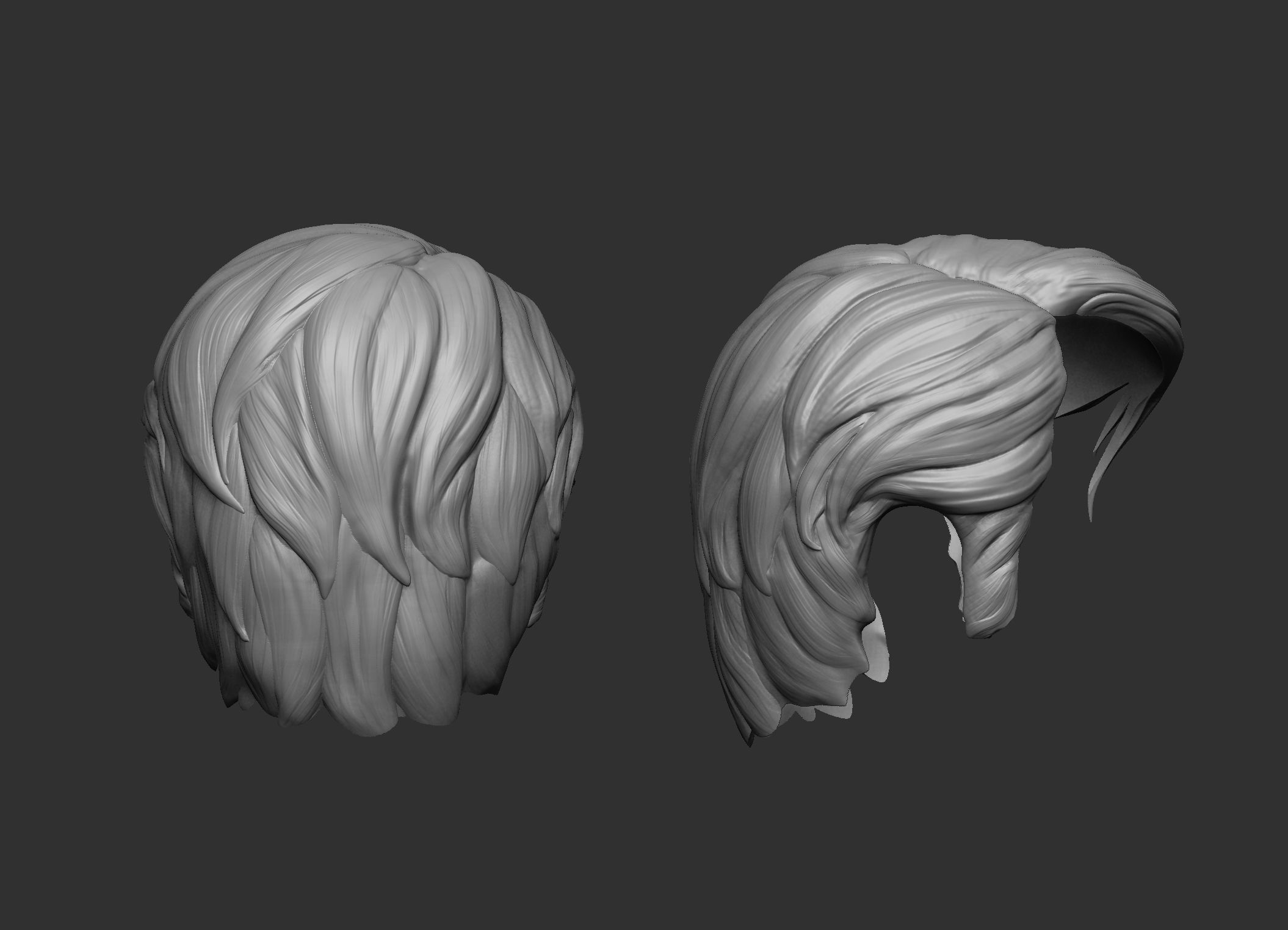Short Hair stylized 3D print model_1