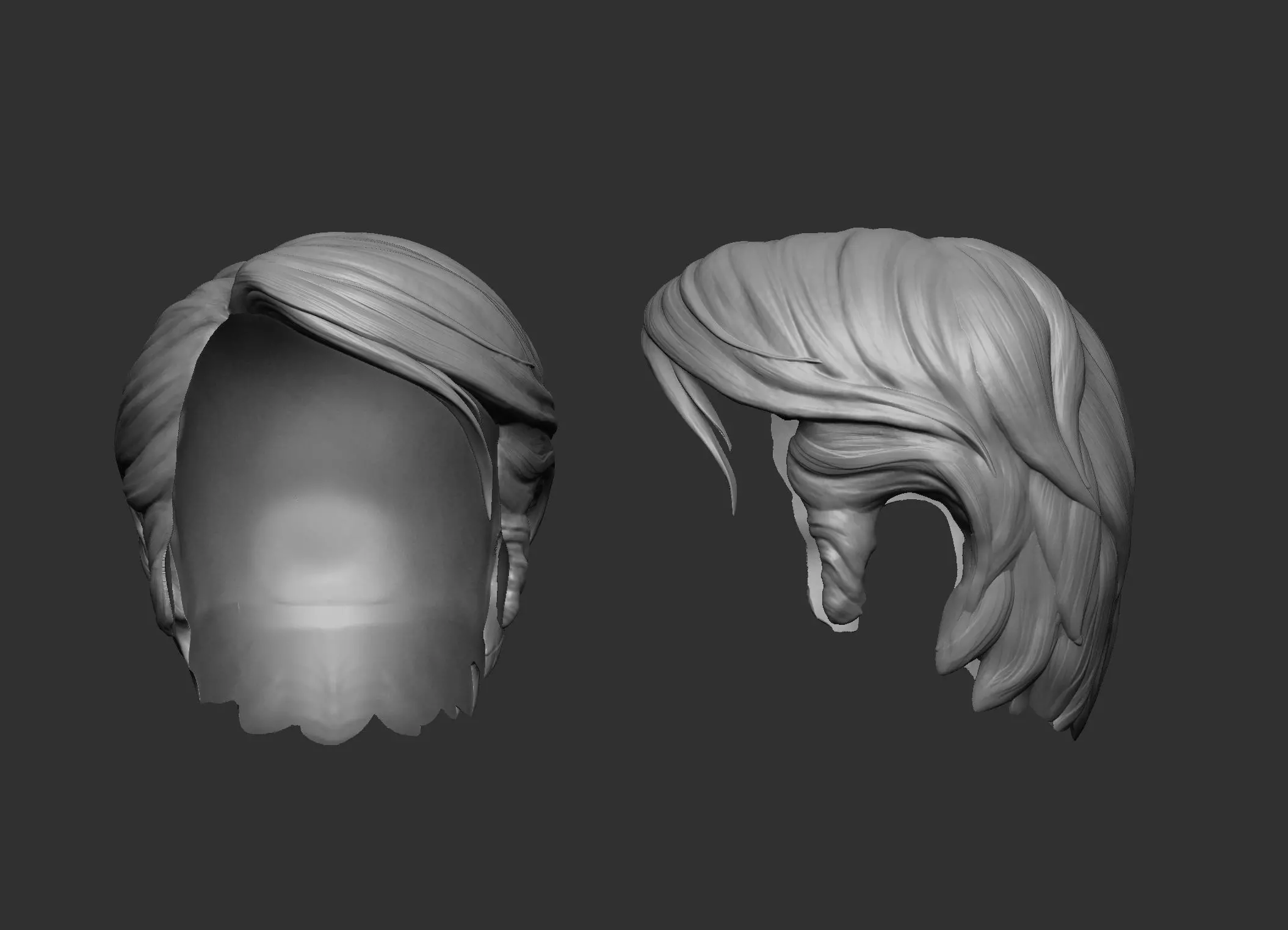 Short Hair stylized 3D print model_0