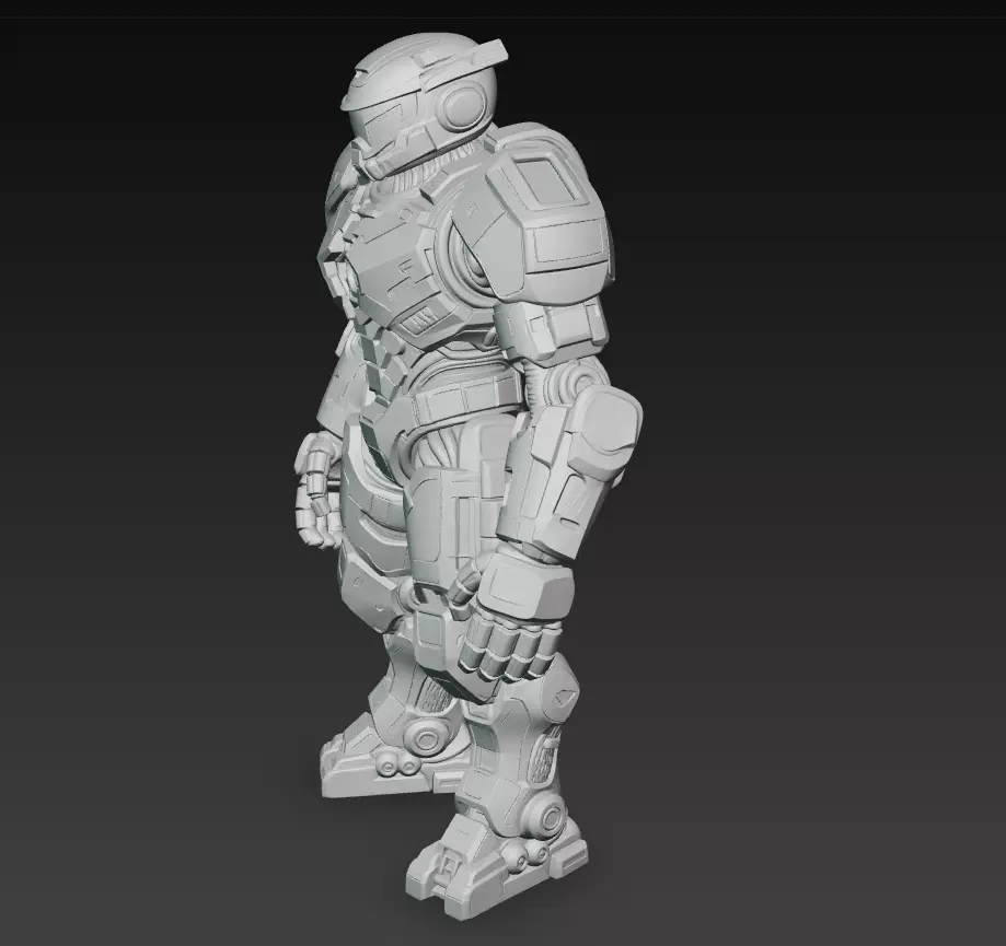 Dark Armored Mech Titan - Futuristic Sci-Fi Robot 3D Model 3D print model_13
