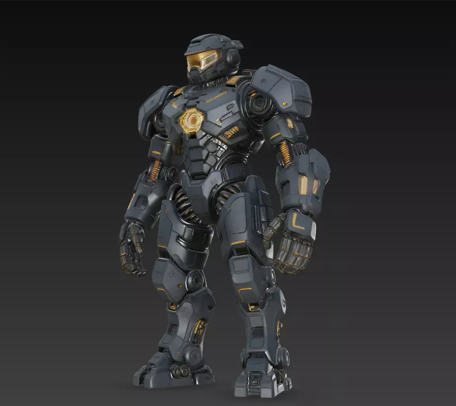 Dark Armored Mech Titan - Futuristic Sci-Fi Robot 3D Model 3D print model_3