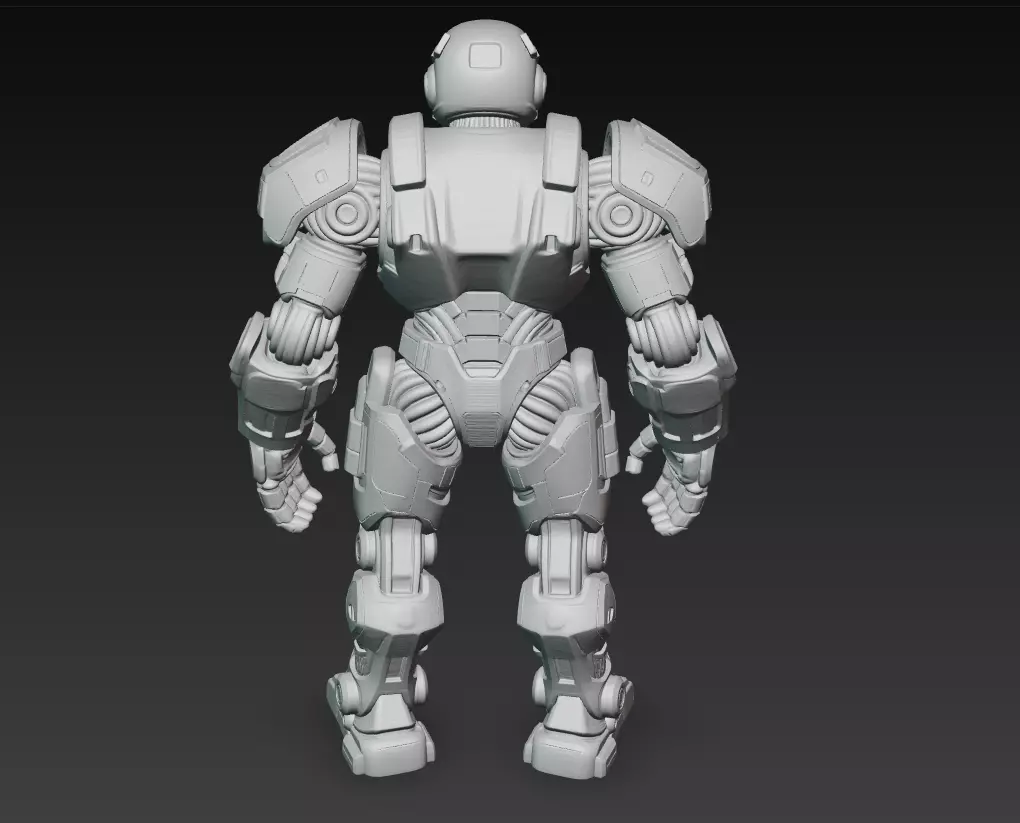Dark Armored Mech Titan - Futuristic Sci-Fi Robot 3D Model 3D print model_8