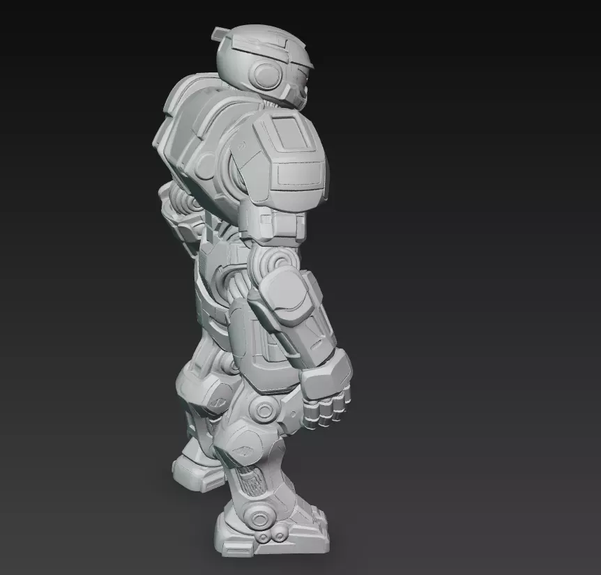 Dark Armored Mech Titan - Futuristic Sci-Fi Robot 3D Model 3D print model_12