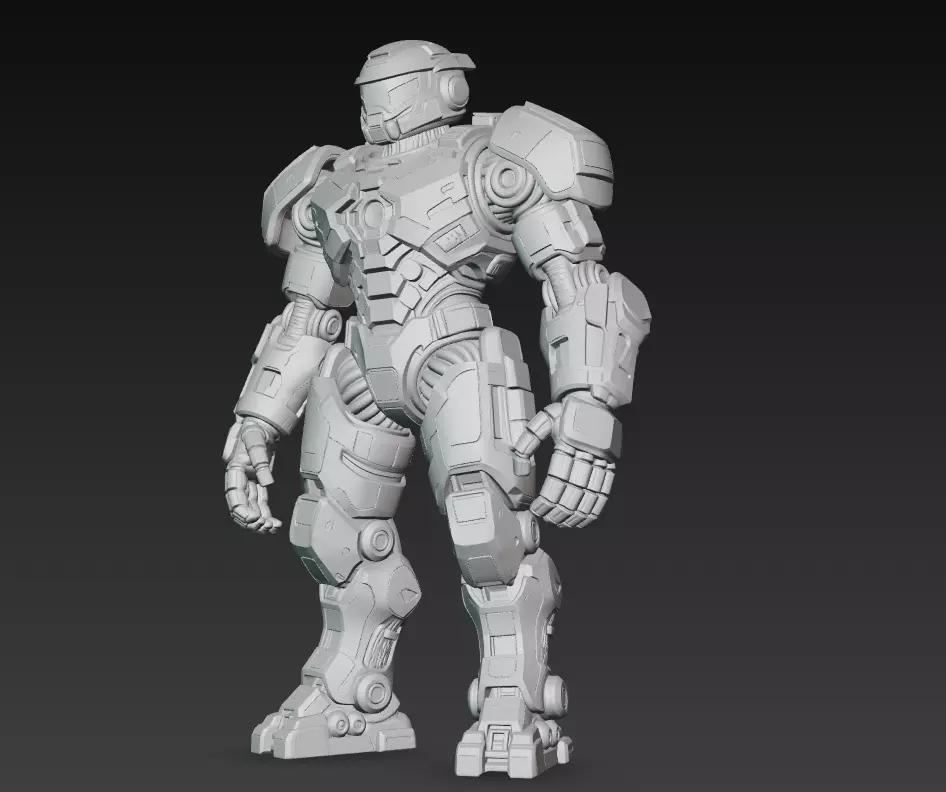 Dark Armored Mech Titan - Futuristic Sci-Fi Robot 3D Model 3D print model_11