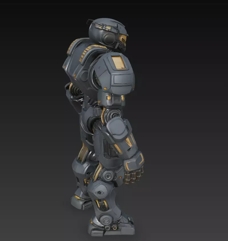 Dark Armored Mech Titan - Futuristic Sci-Fi Robot 3D Model 3D print model_2