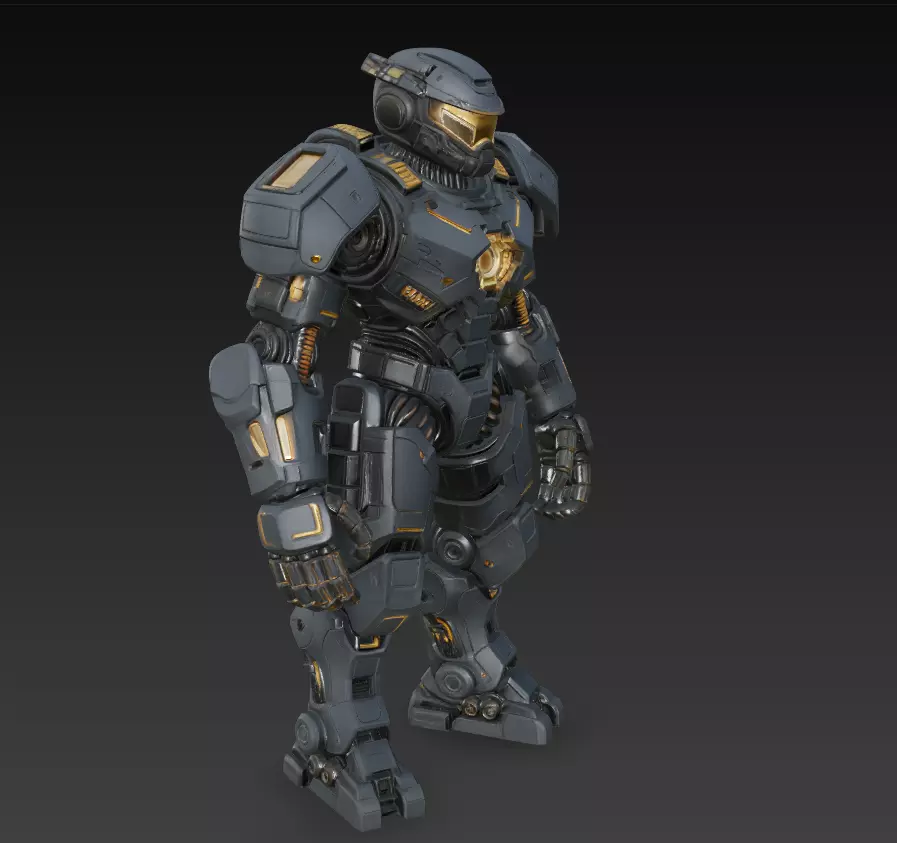 Dark Armored Mech Titan - Futuristic Sci-Fi Robot 3D Model 3D print model_1