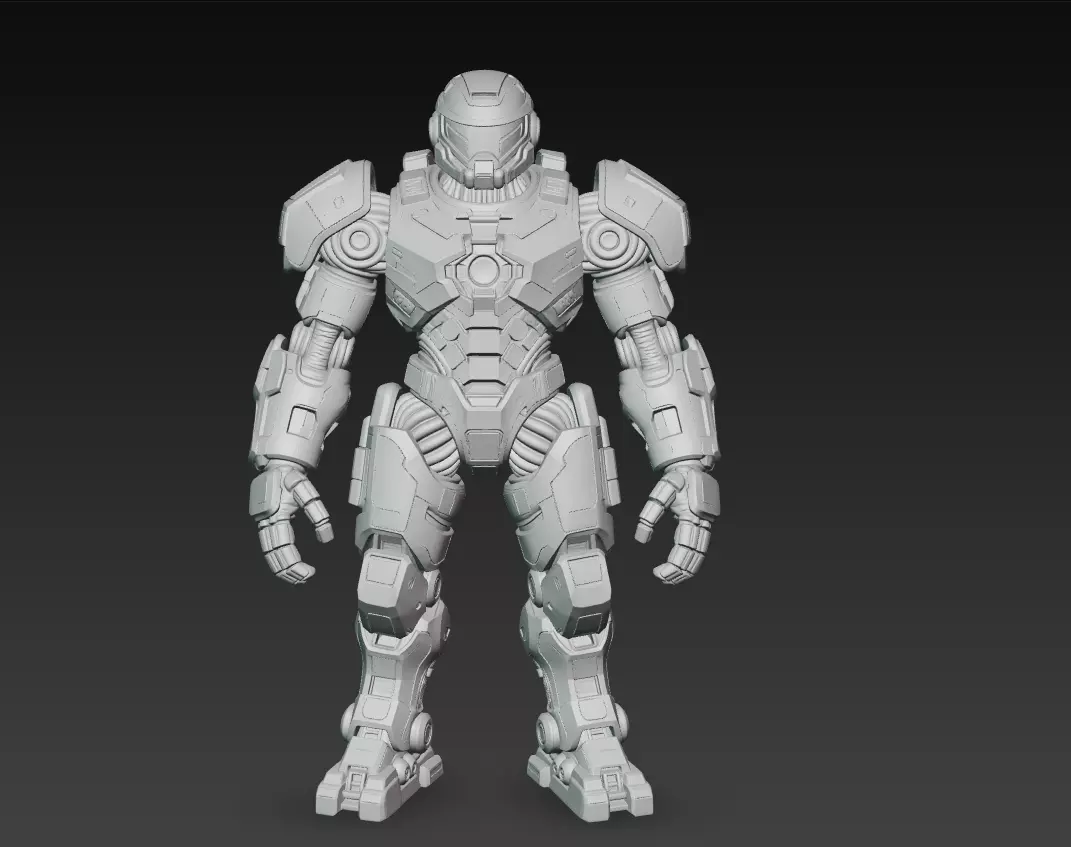 Dark Armored Mech Titan - Futuristic Sci-Fi Robot 3D Model 3D print model_10