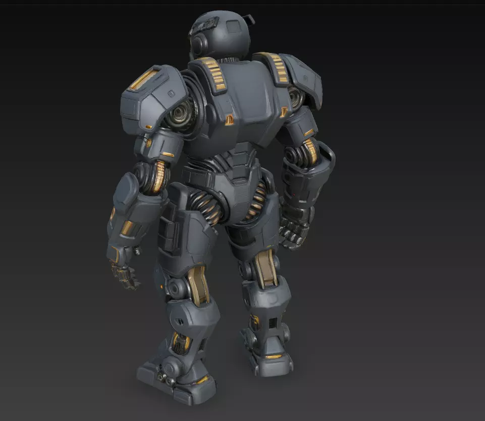 Dark Armored Mech Titan - Futuristic Sci-Fi Robot 3D Model 3D print model_4