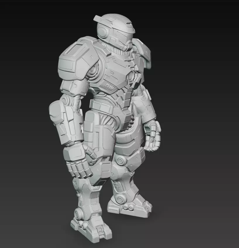Dark Armored Mech Titan - Futuristic Sci-Fi Robot 3D Model 3D print model_9