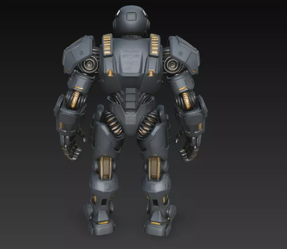 Dark Armored Mech Titan - Futuristic Sci-Fi Robot 3D Model 3D print model_6