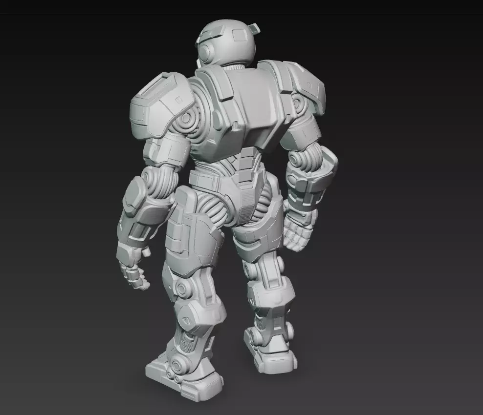 Dark Armored Mech Titan - Futuristic Sci-Fi Robot 3D Model 3D print model_7
