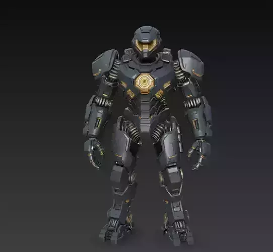 Titan-Class Mech Warrior - Futuristic Battle Robot 3D Model